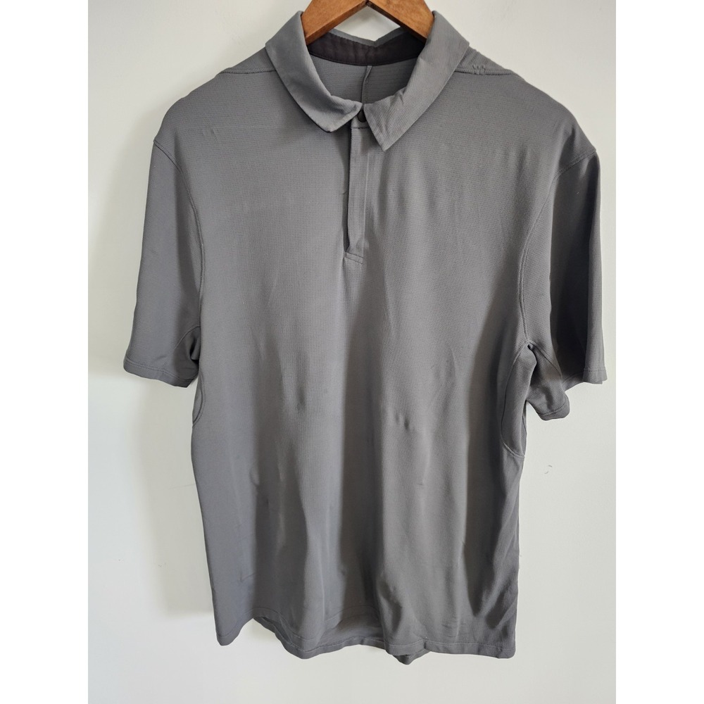 Lululemon Evolution Short Sleeve Polo HBYL Heathered Gray Men's Size Medium‎